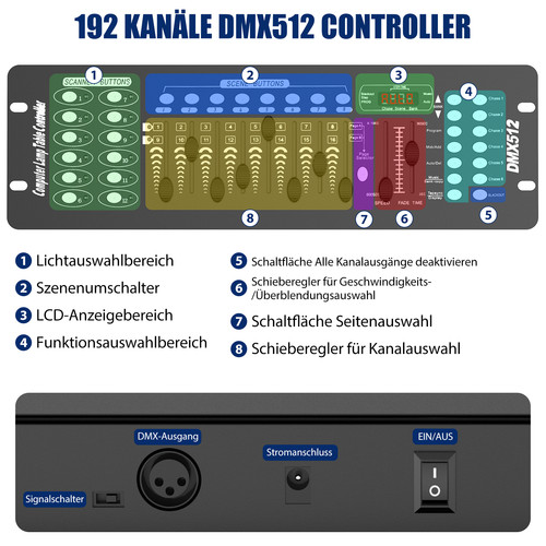 King 192 canali dmx512 - canali,