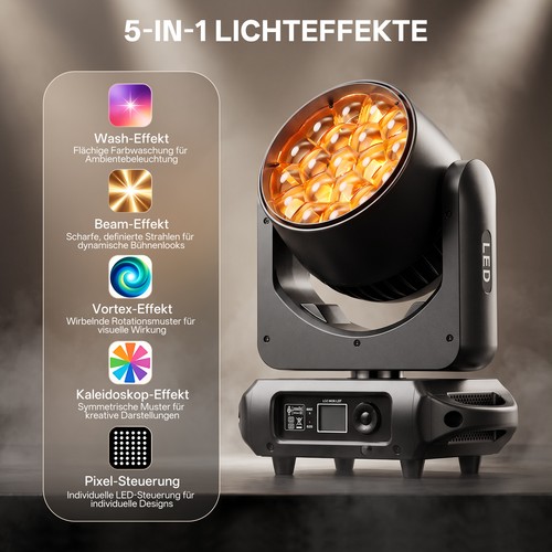 19x15w rgbw led testa - led,
